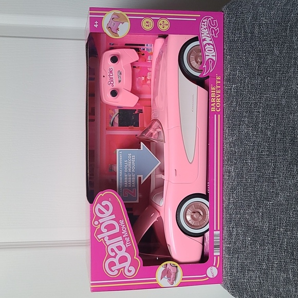 Pink Corvette Carro Barbie Real Barbie: The Movie Hot Wheels